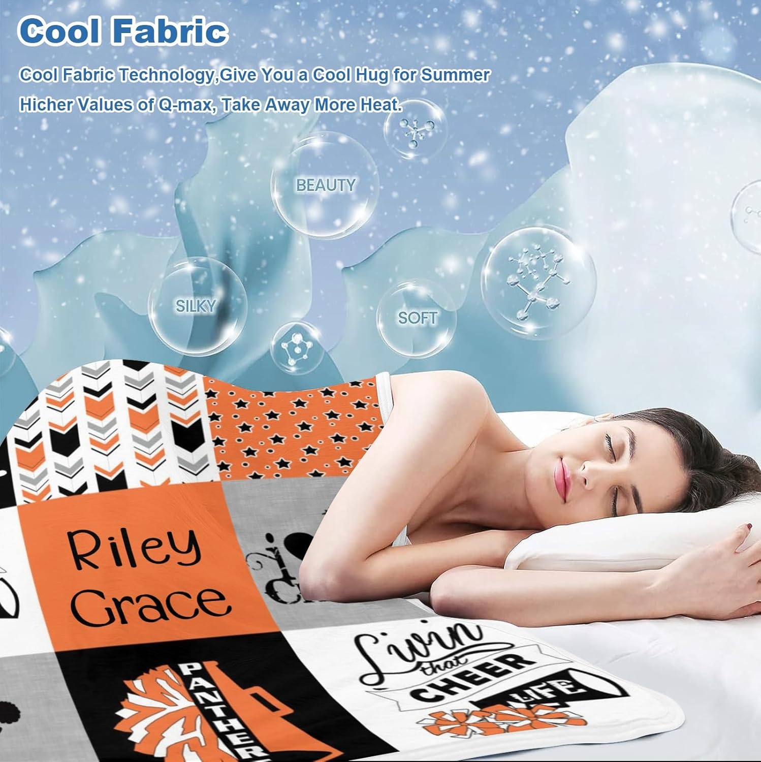 Deven Orange I Love Cheer Cooling Blanket for Toddler