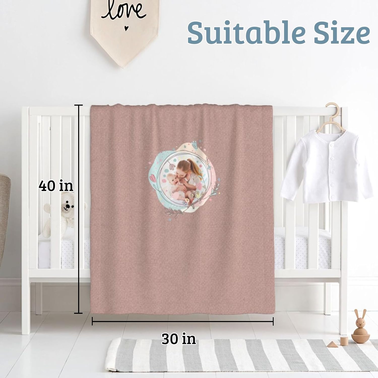 Custom Baby Blanket with Name and Photo