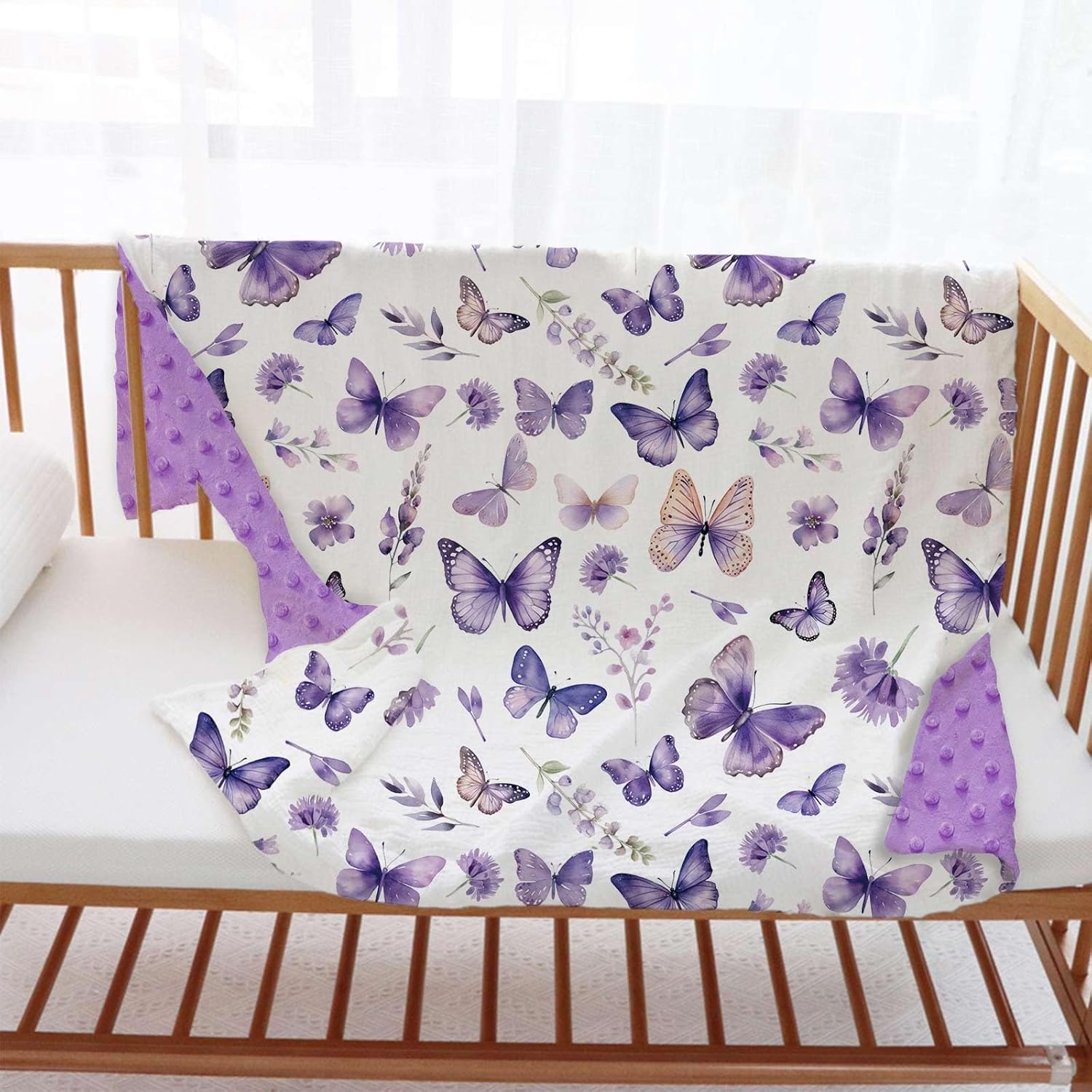 Buerhanerry Butterfly Baby Blanket for Girls