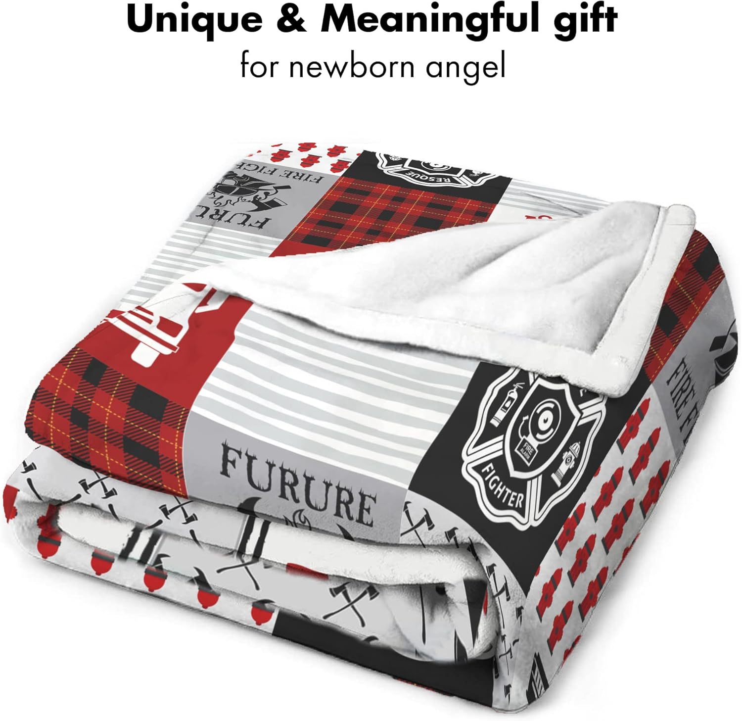 VibeCustom Personalized Firefighter Baby Blanket