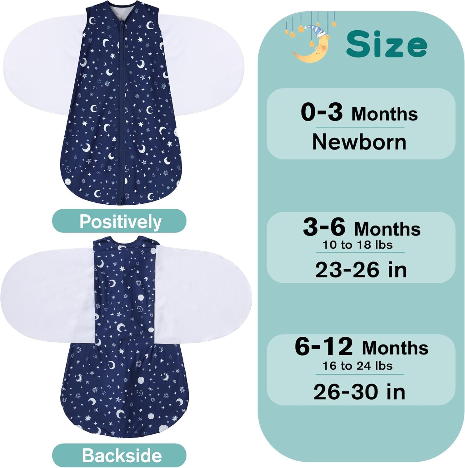 BSTOPPT Newborn Sleep Sack 3-6 Months Adjustable Swaddle