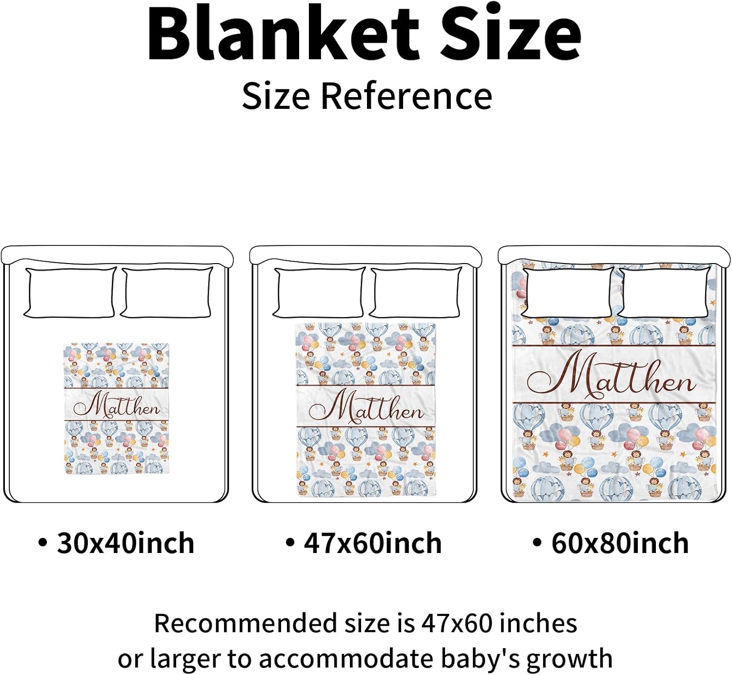 YISMEET Personalized Baby Blanket with Name
