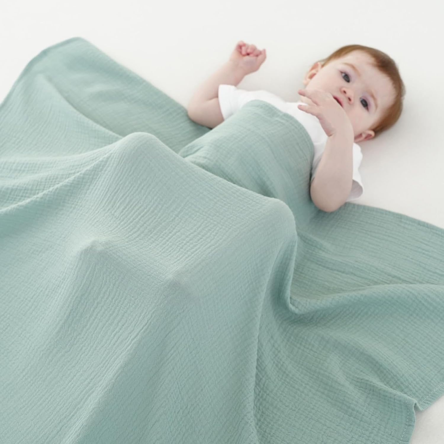 Synrroe Muslin Swaddle Blankets 2 Pack 40x40 Inches