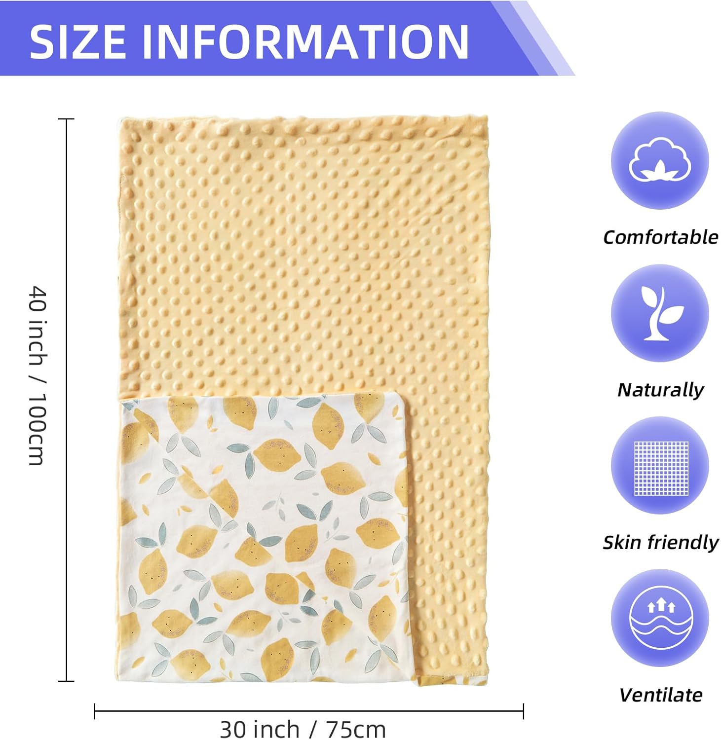 iEvolve Fruit Paradise Bed Blanket 30x40in Ultra Soft Double Layer