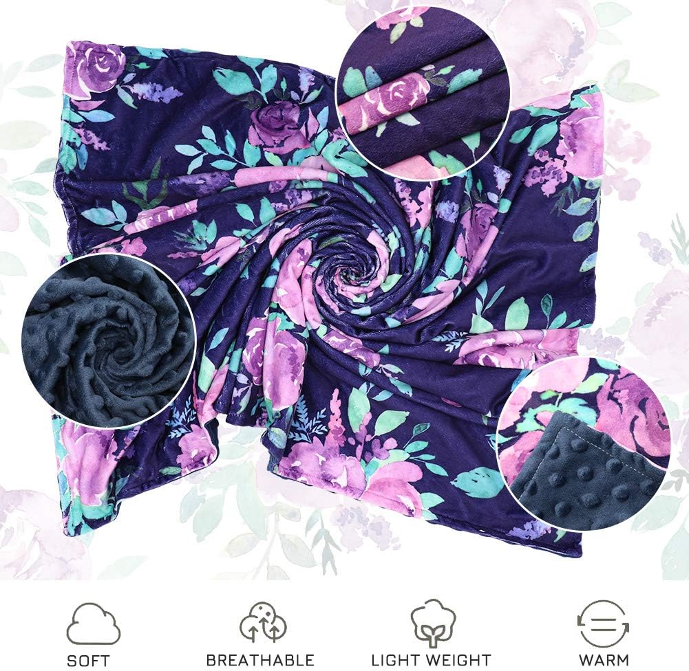 TANOFAR Soft Baby Blanket with Watercolor Flowers
