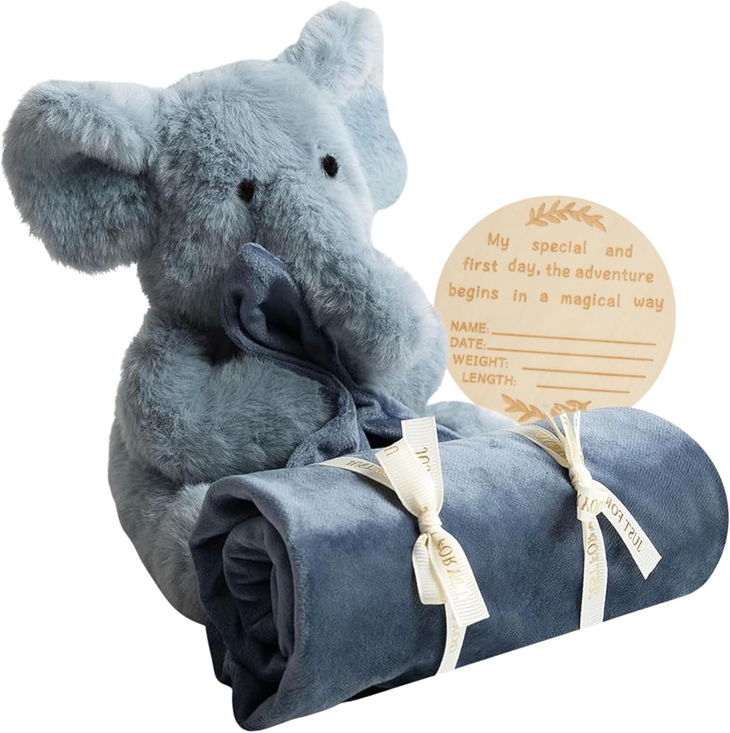 Baby Lovey Blue Elephant Security Blanket for Newborns and Toddlers