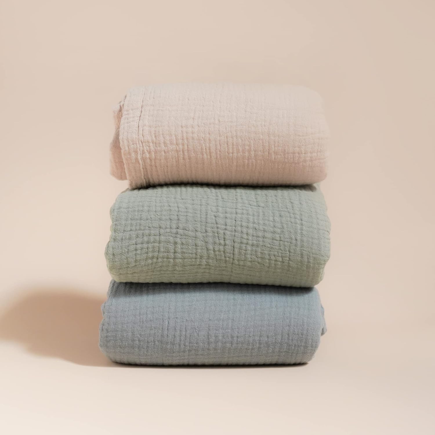 Konssy 3 Pack Muslin Swaddle Blankets for Newborn 1
