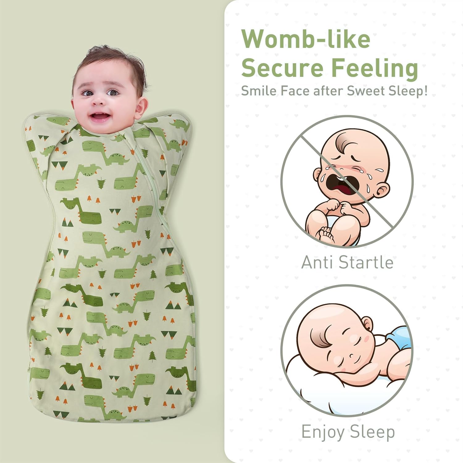 Knirose Swaddle Blanket Sleep Sack 2 Packs with Arms Up Design