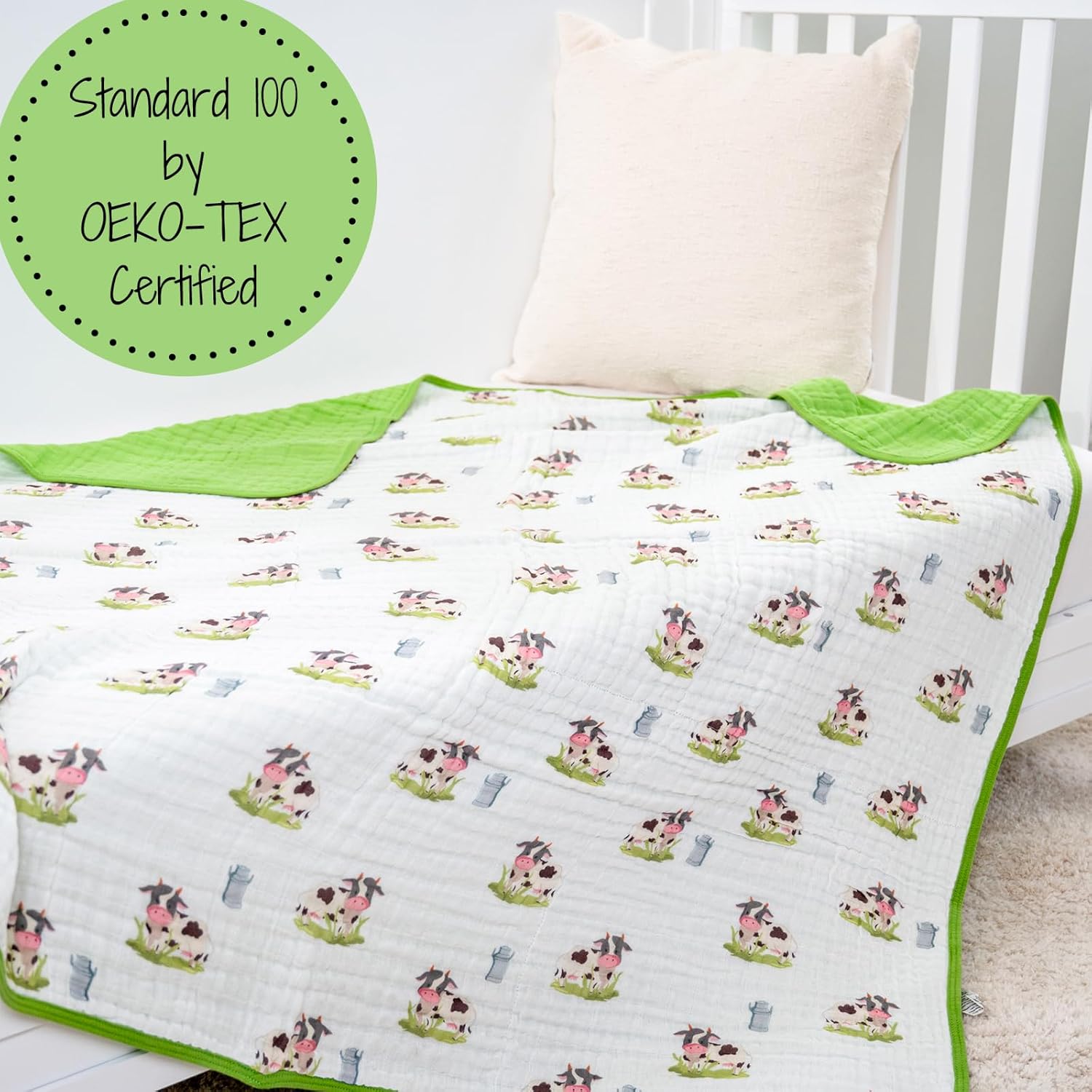 LollyBanks Cows Print Muslin Blanket 47x47