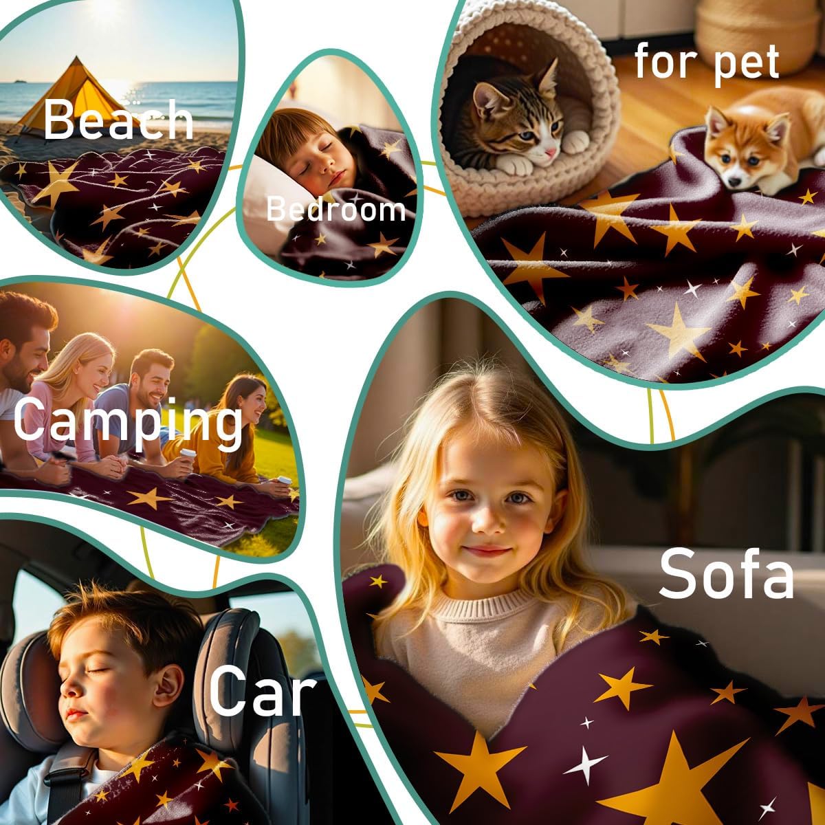 Stars Flannel Blanket - Soft and Cozy for All Seasons