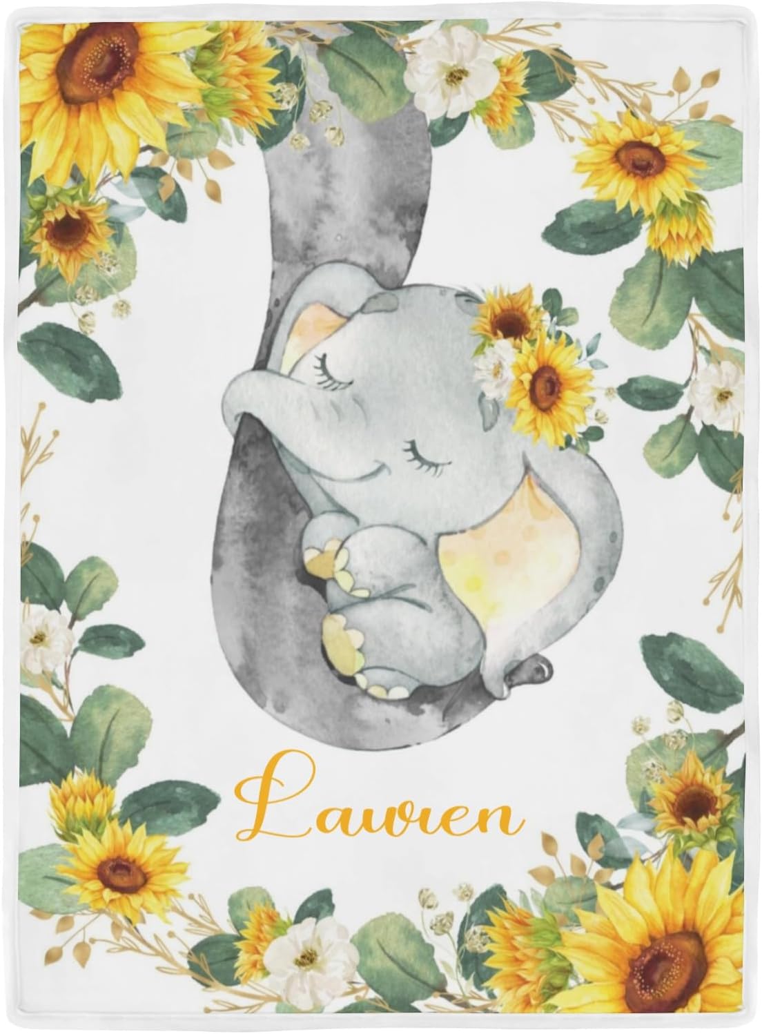 Deven Sleepy Elephant Sunflower Cooling Blanket for Toddler 1