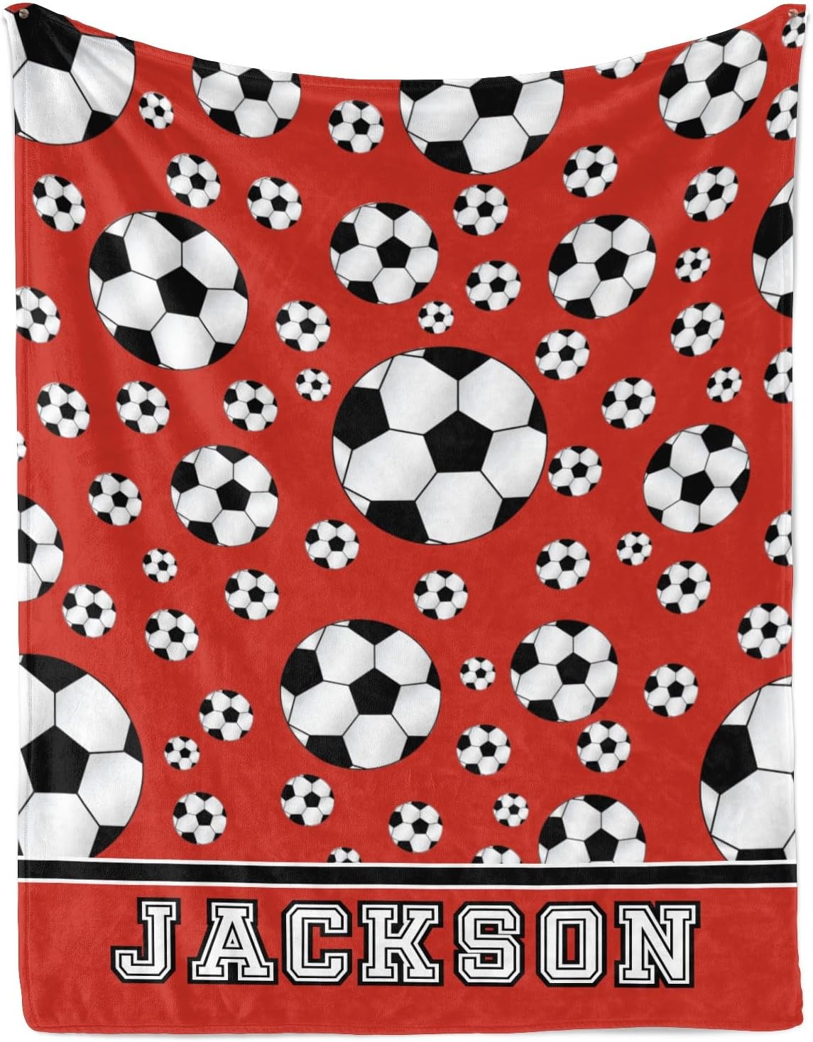 Deven Soccer Red Personalized Baby Blanket - 30x40 Inches