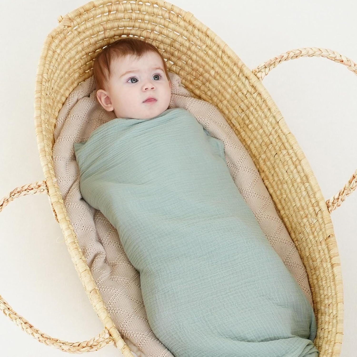 Synrroe Muslin Swaddle Blankets 2 Pack 40x40 Inches