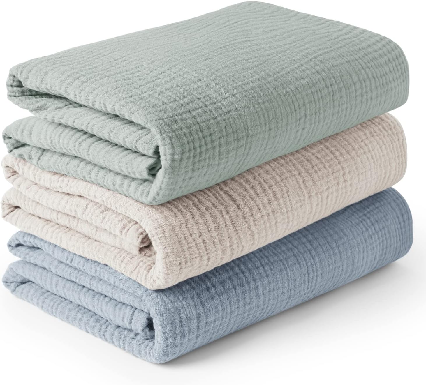 Konssy 3 Pack Muslin Swaddle Blankets for Newborn 1