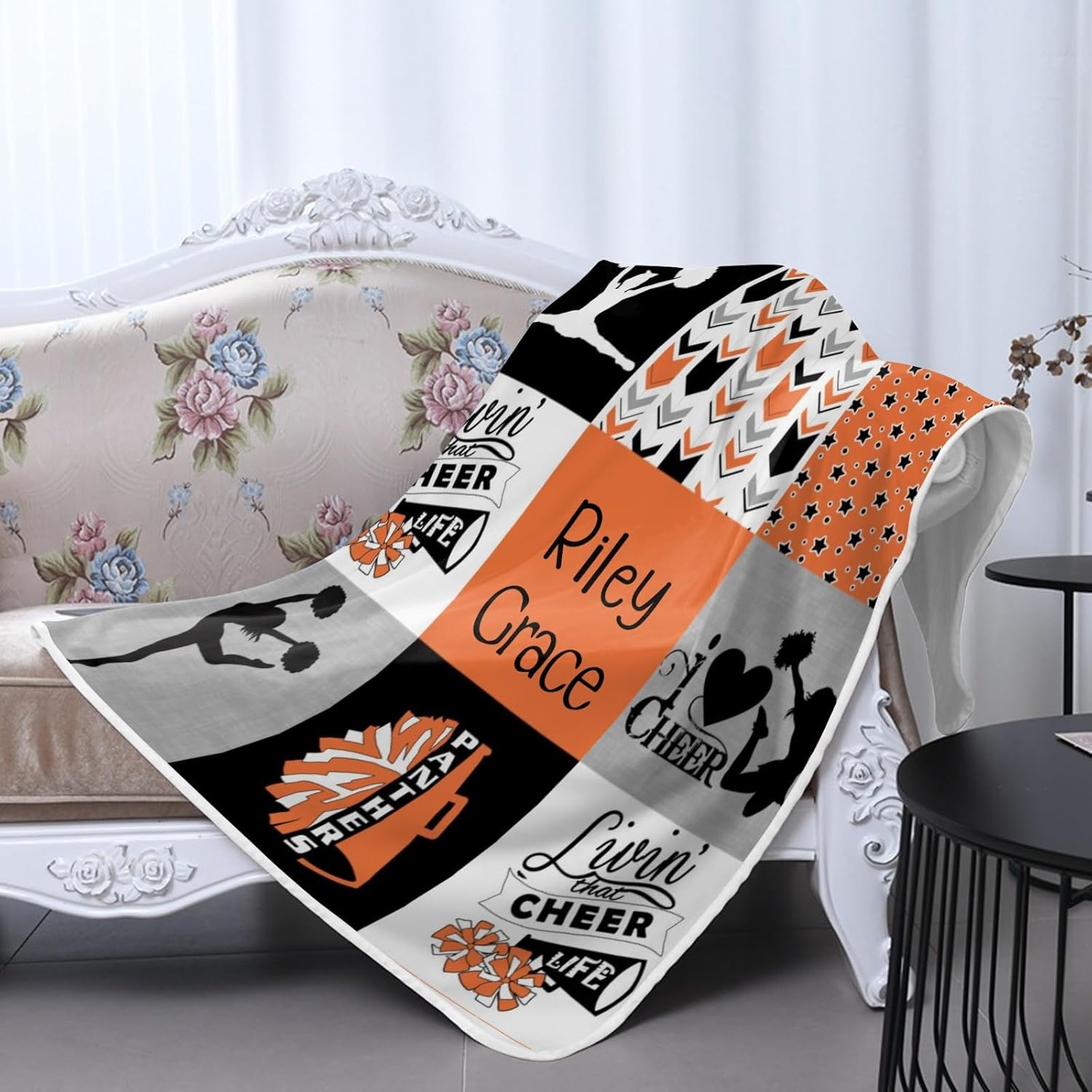 Deven Orange I Love Cheer Cooling Blanket for Toddler