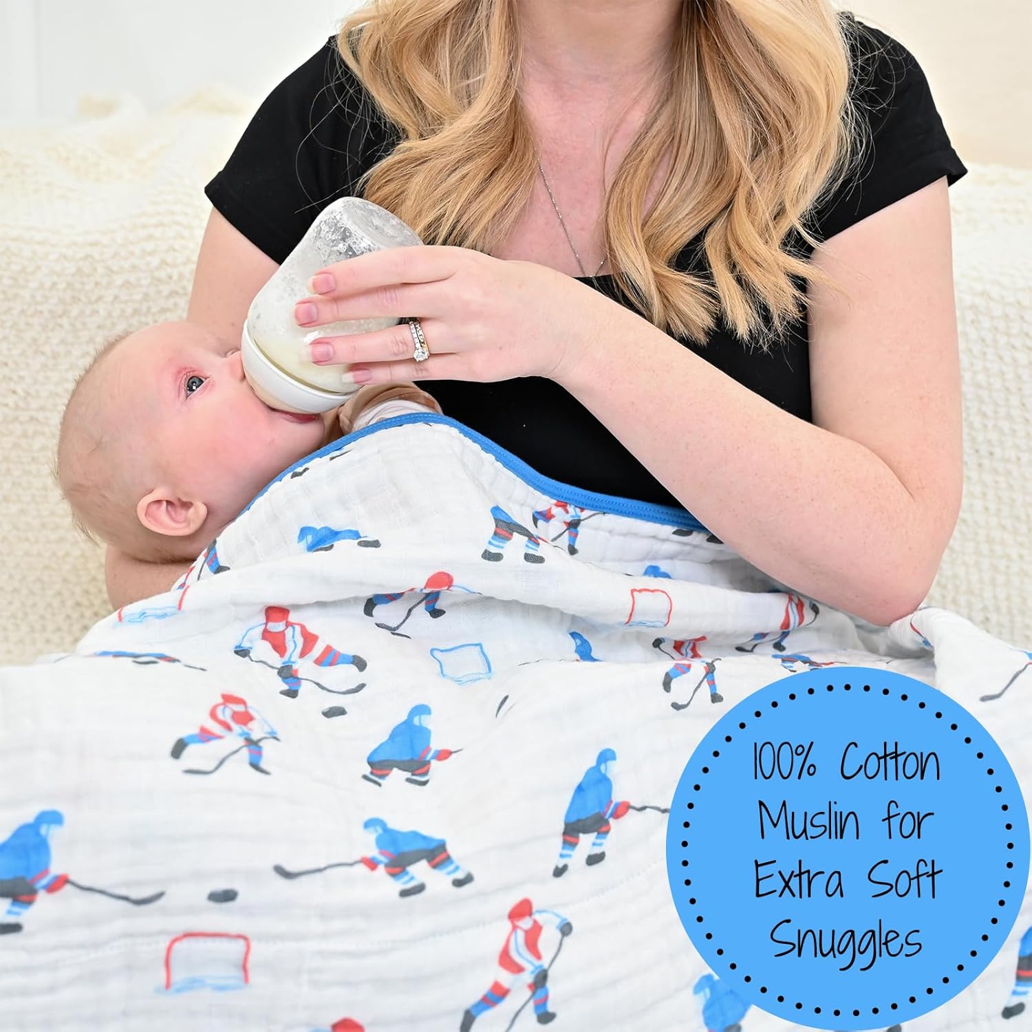 LollyBanks Ice Hockey Muslin Blanket 6-Layer
