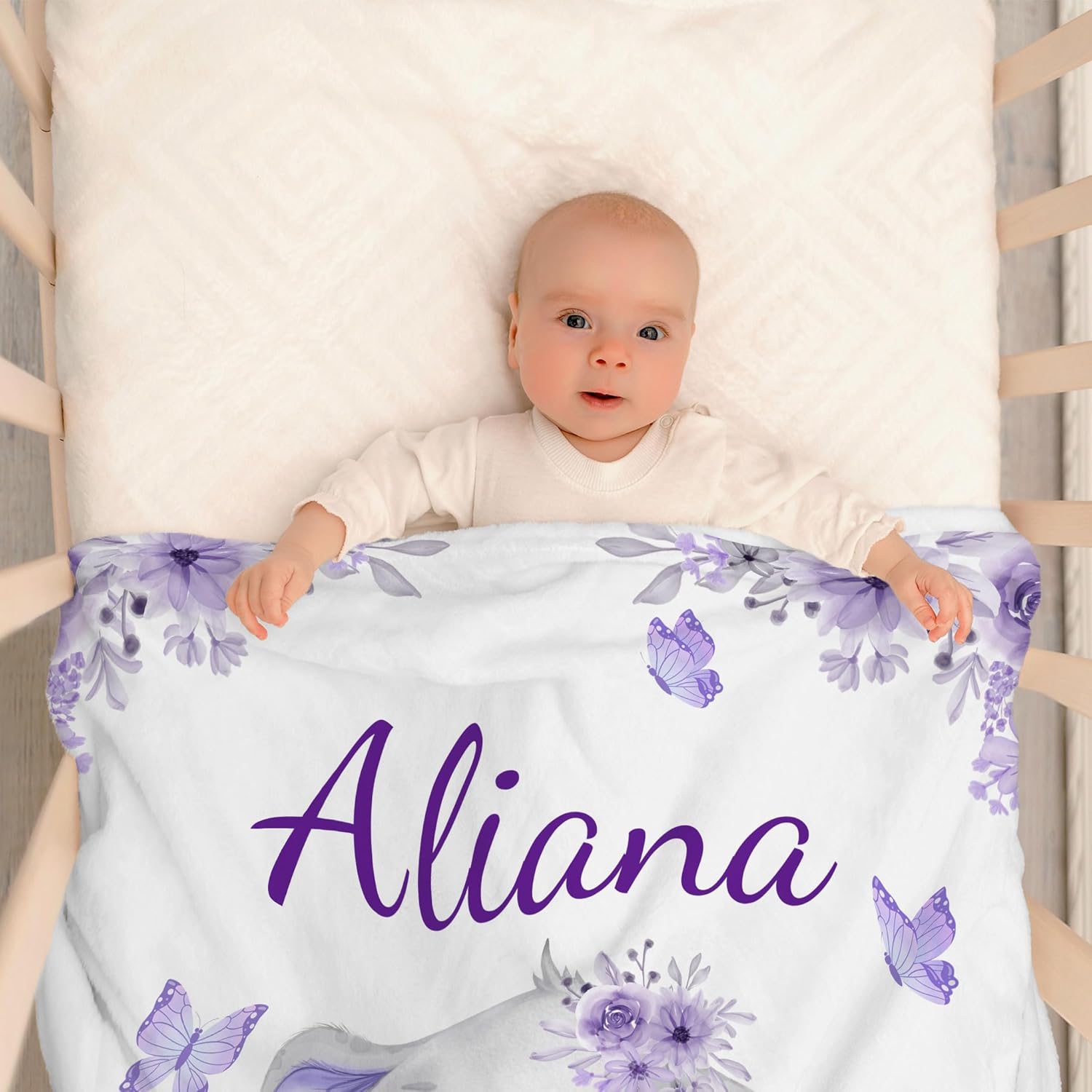 Personalized Baby Blanket with Name for Girls