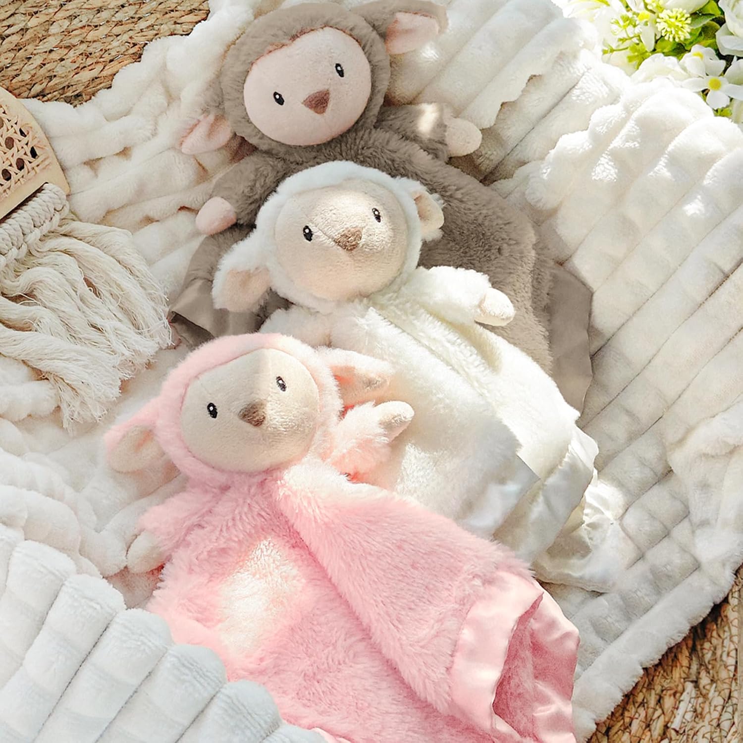 BEILIMU Baby Security Blanket 135 Inch Cute Lamb Plush Snuggle Toy