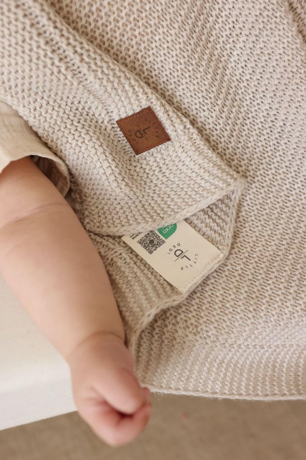 Little Dedi Soft Baby Knitted Blanket - 30x40 Neutral Stone