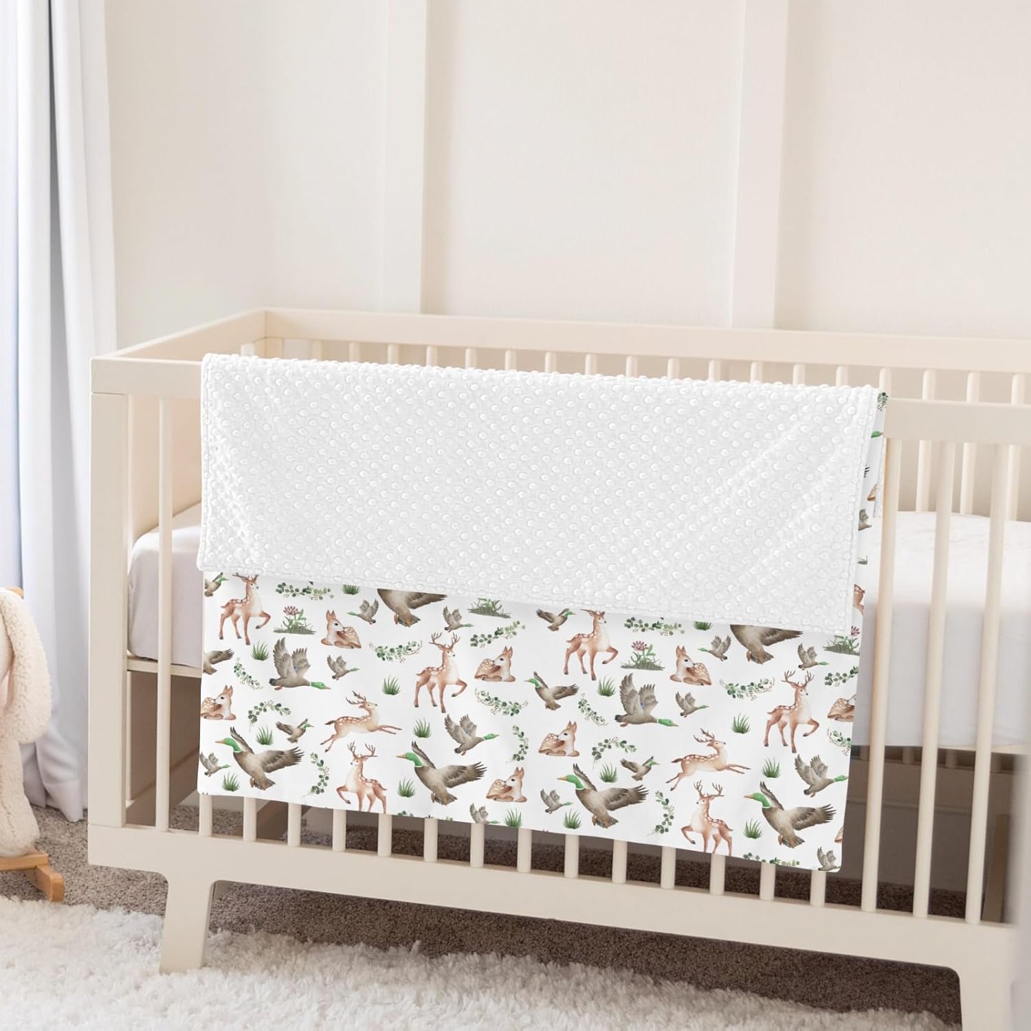Wild Animal Hunting Baby Blanket - Soft Mink Dotted Double Layer