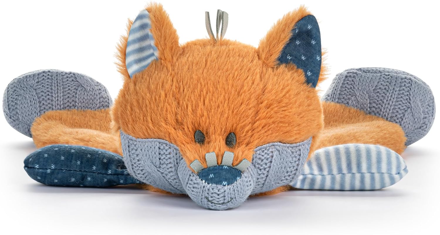 DEMDACO Oddball Plush Fox Blanket Orange and Blue