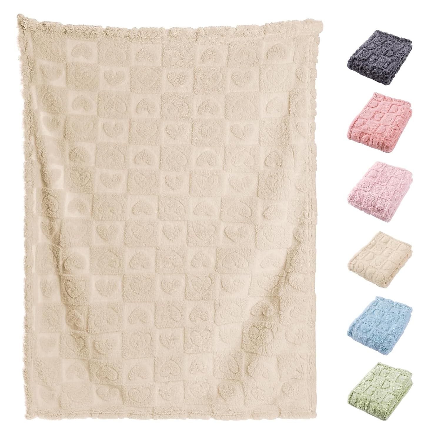 Yagle Mate 2 Pcs Cream White Small Blanket for Kids 1