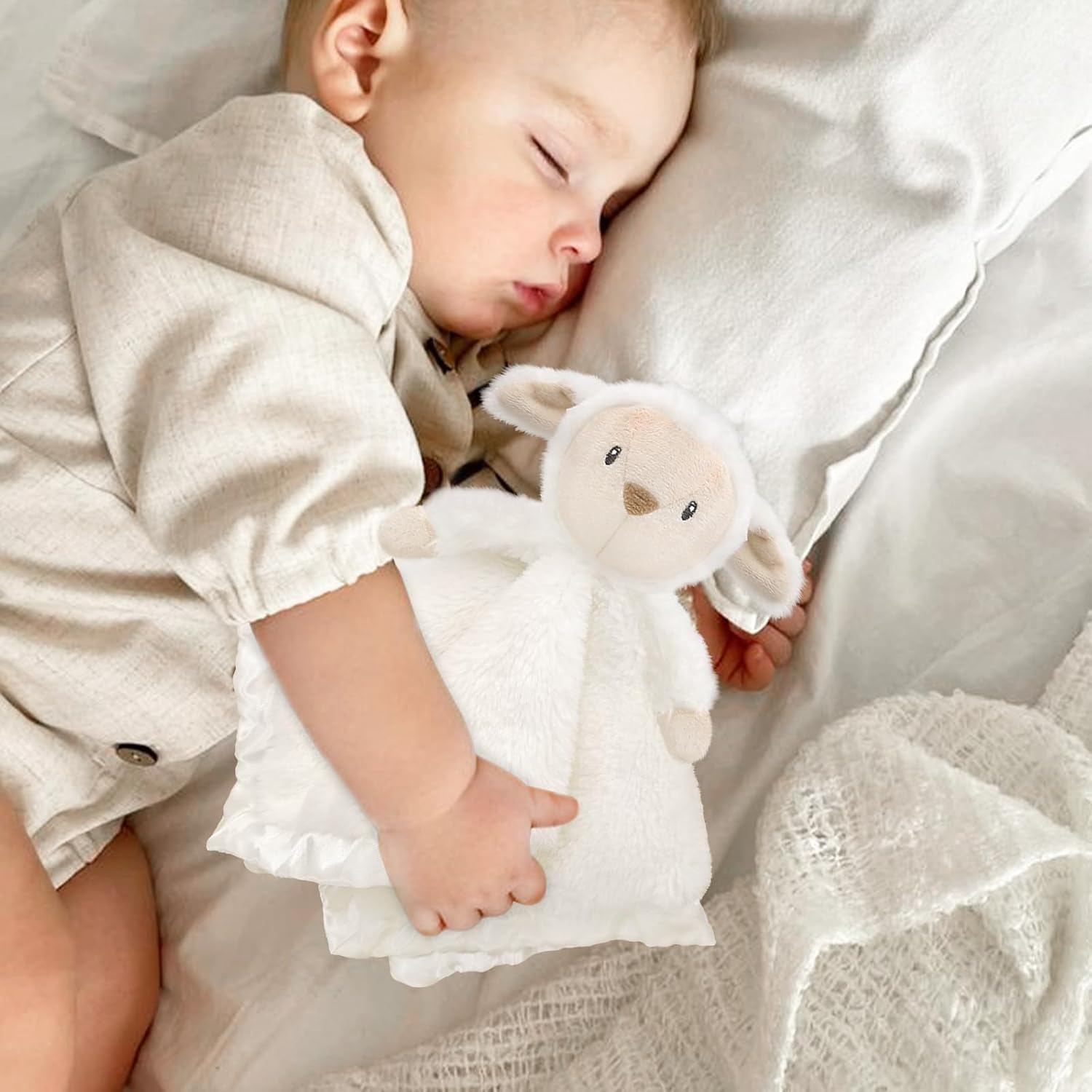 BEILIMU Baby Security Blanket 135 Inch Cute Lamb Plush Snuggle Toy