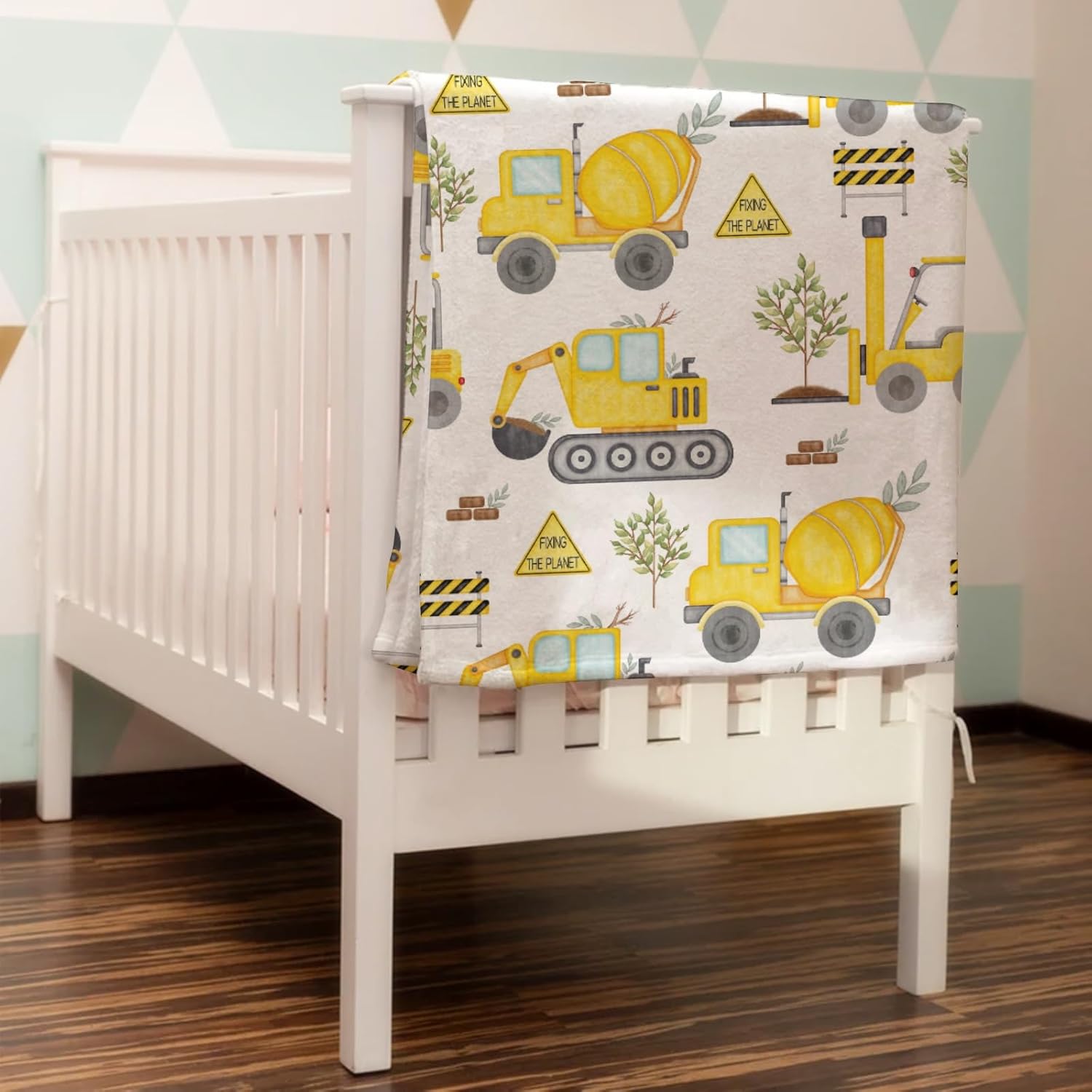 Hwmmbh Baby Construction Truck Flannel Blanket 1