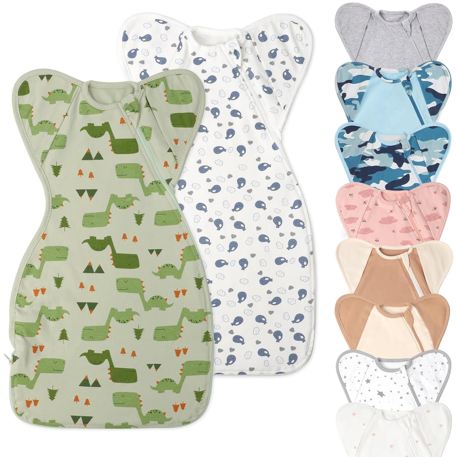 Knirose Swaddle Blanket Sleep Sack 2 Packs with Arms Up Design