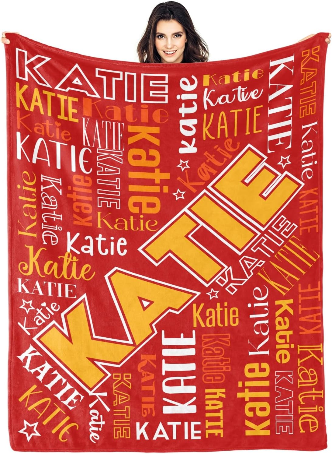 OAHEDIAM Personalized Baby Blanket with Name Red 30x40 Inches
