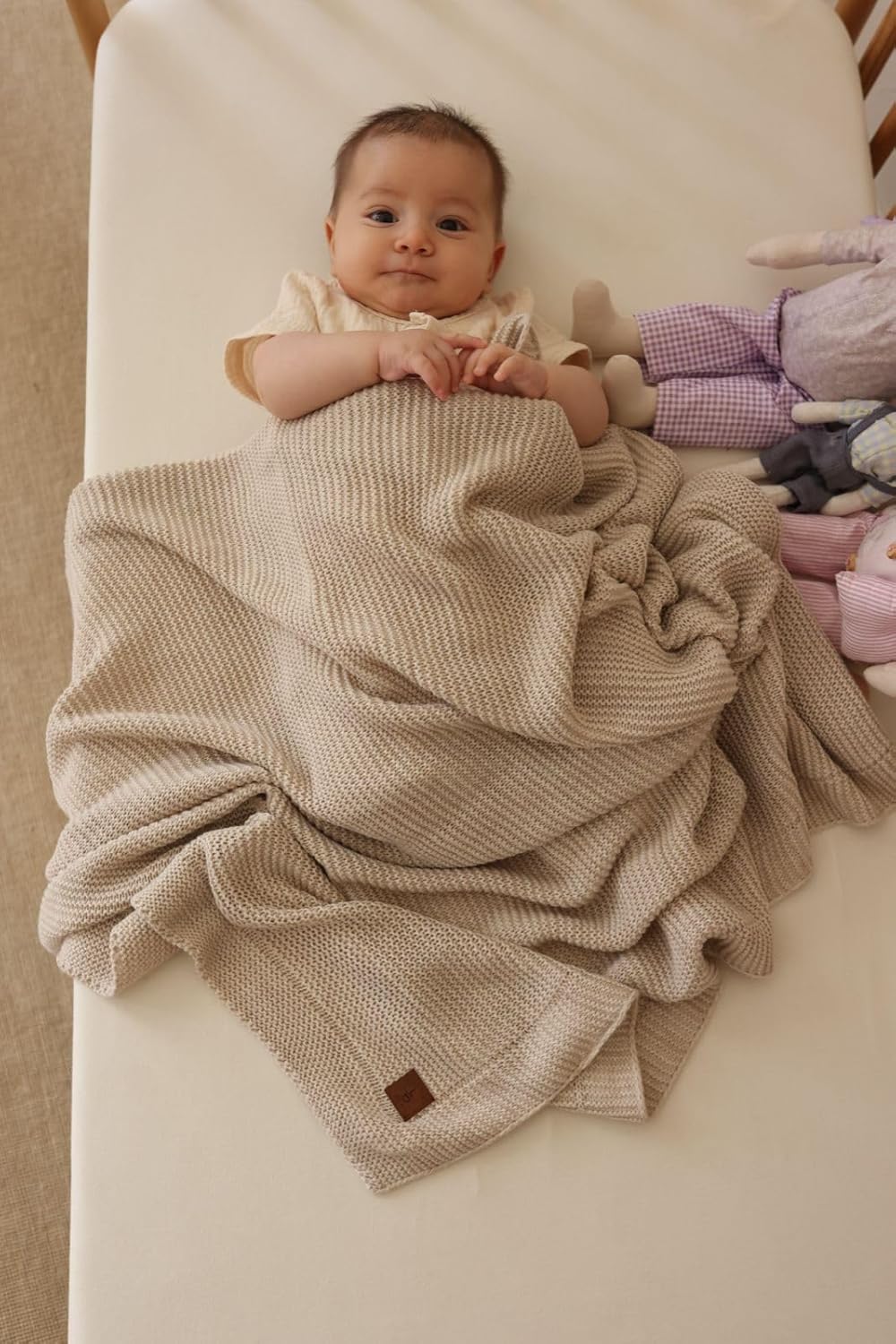 Little Dedi Soft Baby Knitted Blanket - 30x40 Neutral Stone