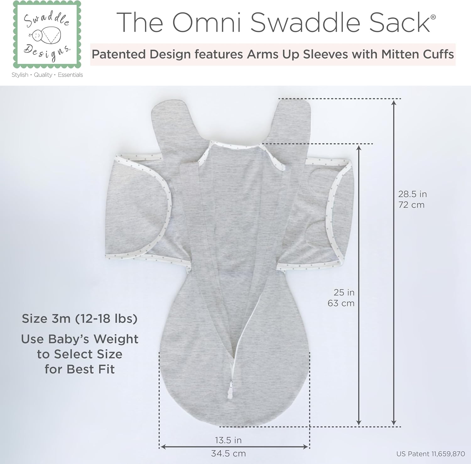 SwaddleDesigns Omni Swaddle Sack for Newborn 6-Way Flexibility