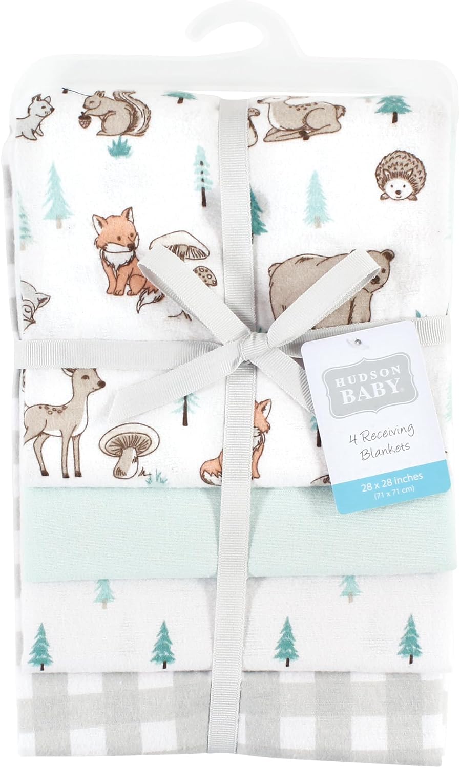 Hudson Baby Unisex Flannel Receiving Blanket Neutral Woodland Pattern