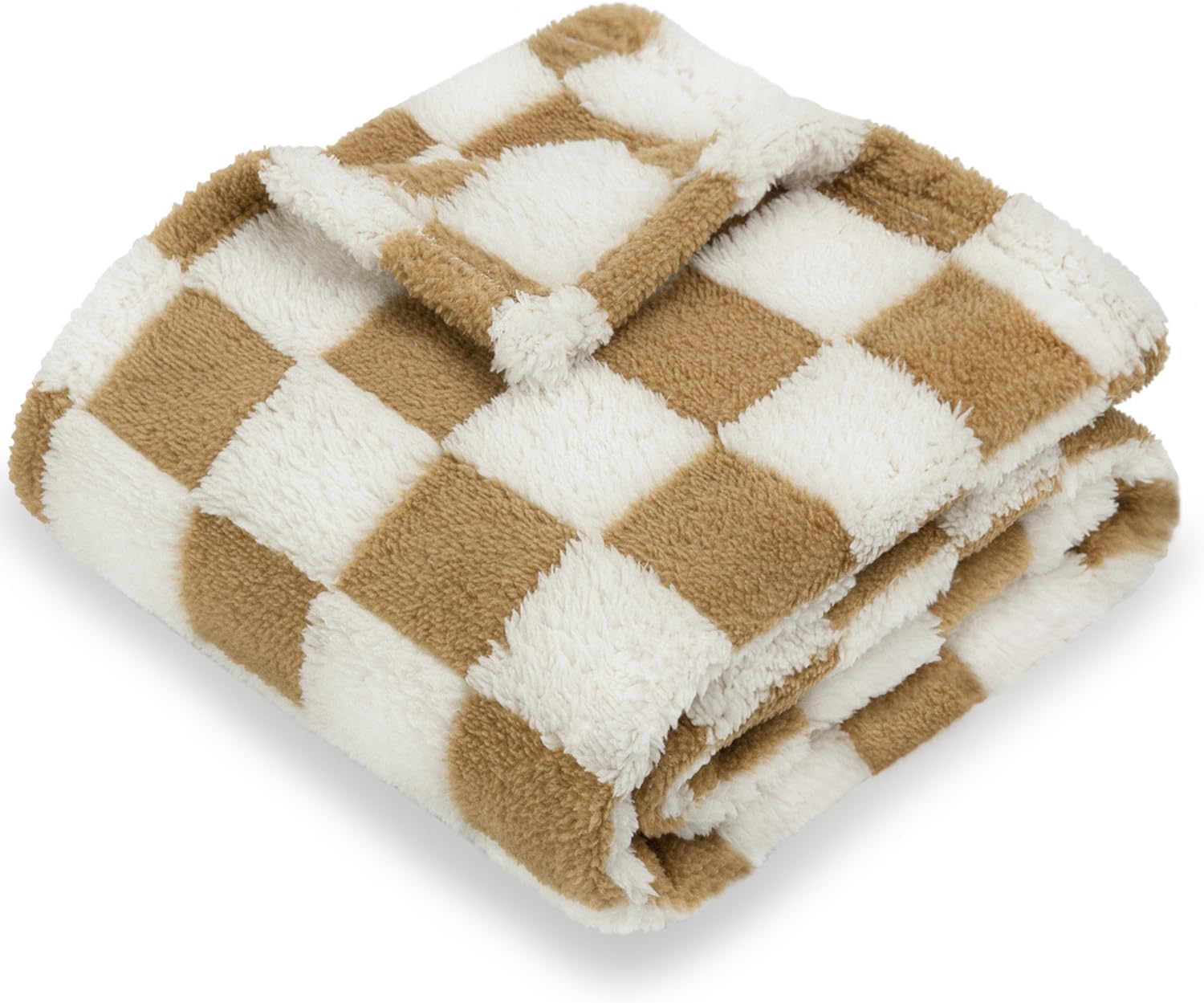 HOMRITAR Fluffy Reversible Checkerboard Blanket for Babies