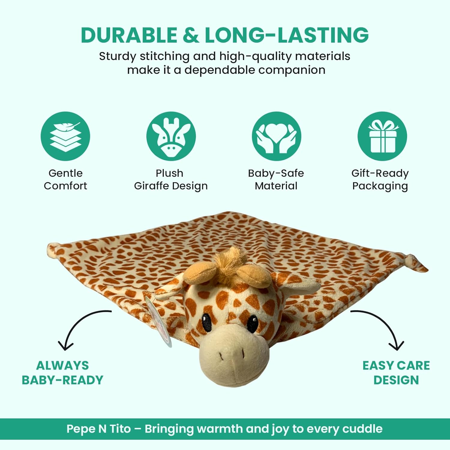 Pepe n Tito 18 Inch Giraffe Security Blanket for Babies