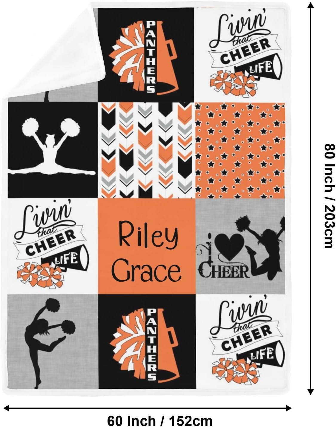 Deven Orange I Love Cheer Cooling Blanket for Toddler