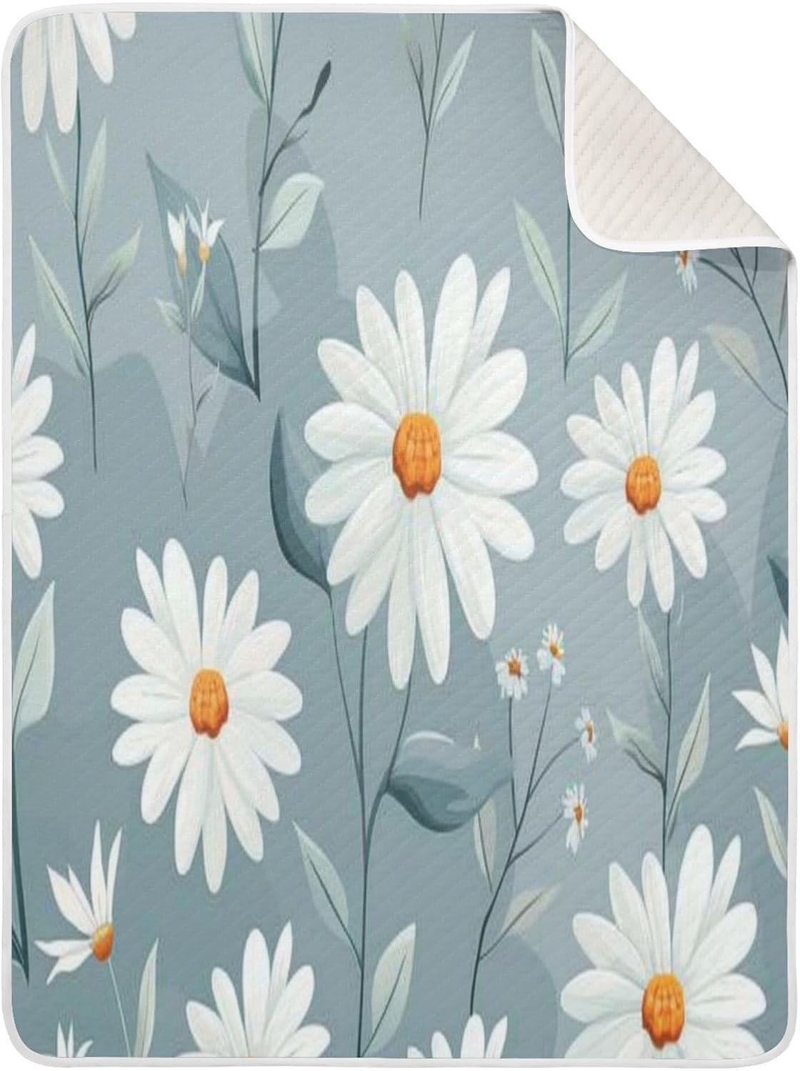 YJMYDDZ Baby Blanket with White Flowers 30x40 Inch