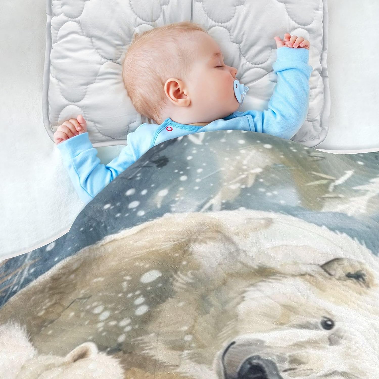 Soft Baby Blanket for Boys Girls 30x40 Inch Polar Bear Bed Blanket