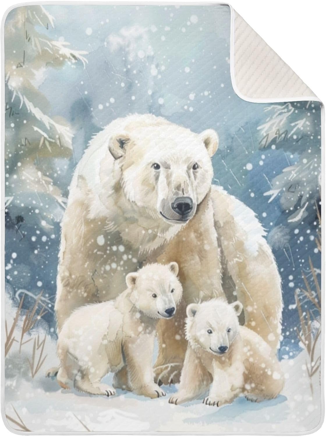 Soft Baby Blanket for Boys Girls 30x40 Inch Polar Bear Bed Blanket