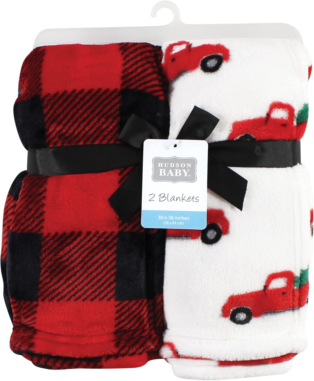 Hudson Baby Christmas Tree Truck Plush Blanket 30x36 Inches