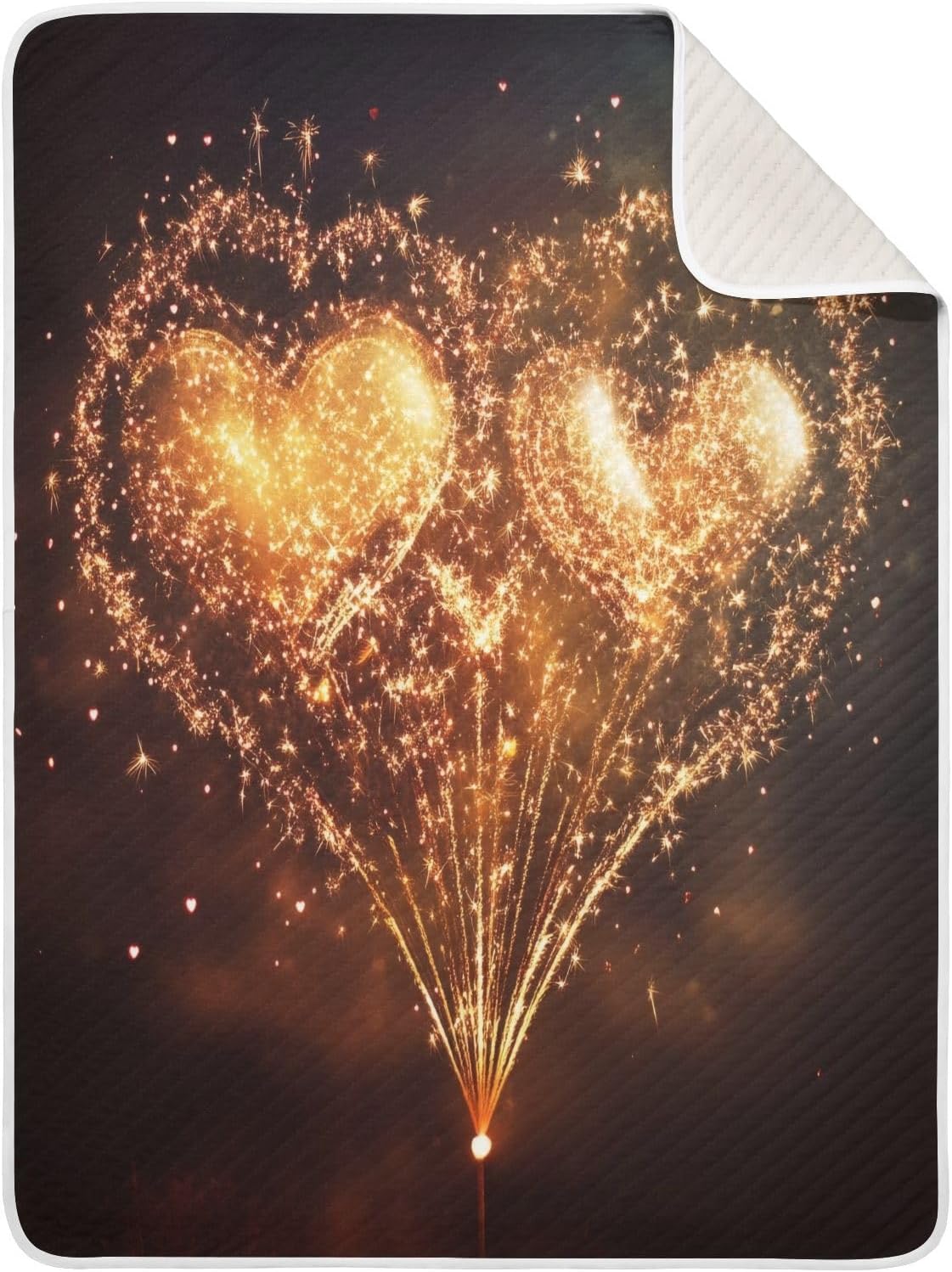 Burbuja Gold Heart Baby Blanket for Boys Girls 30x40