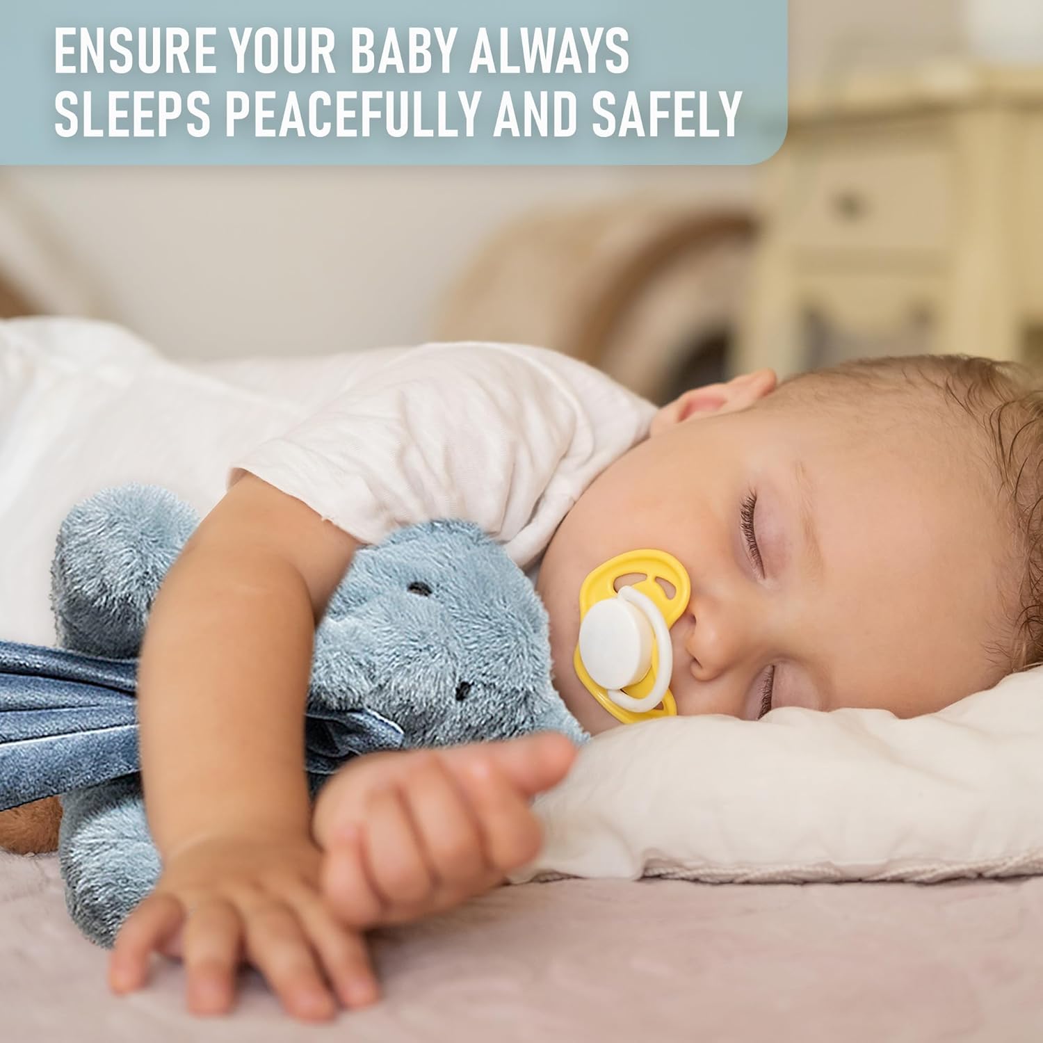 Baby Lovey Blue Elephant Security Blanket for Newborns and Toddlers