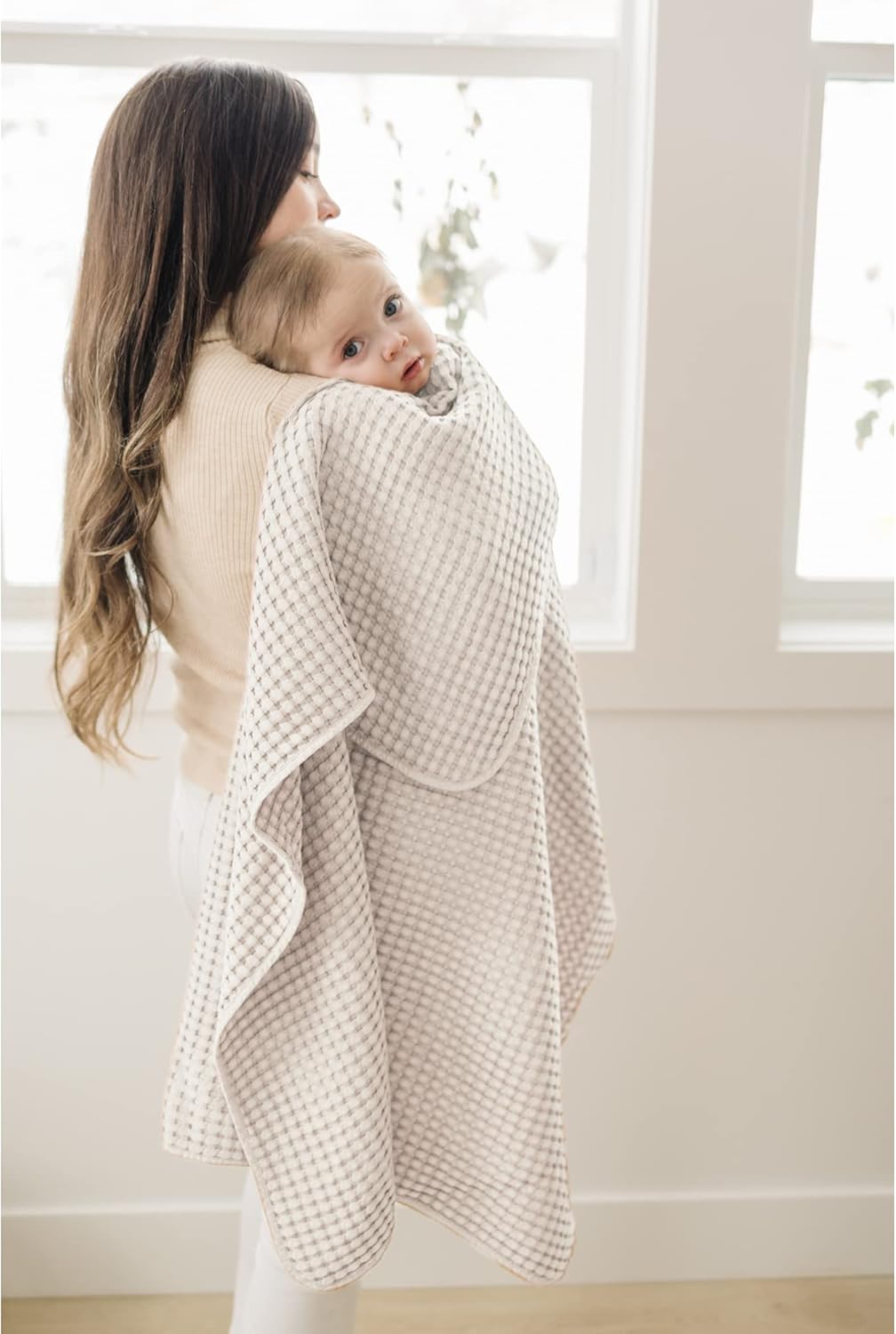 Konssy Waffle Baby Blanket - Soft Cozy Swaddle Blanket