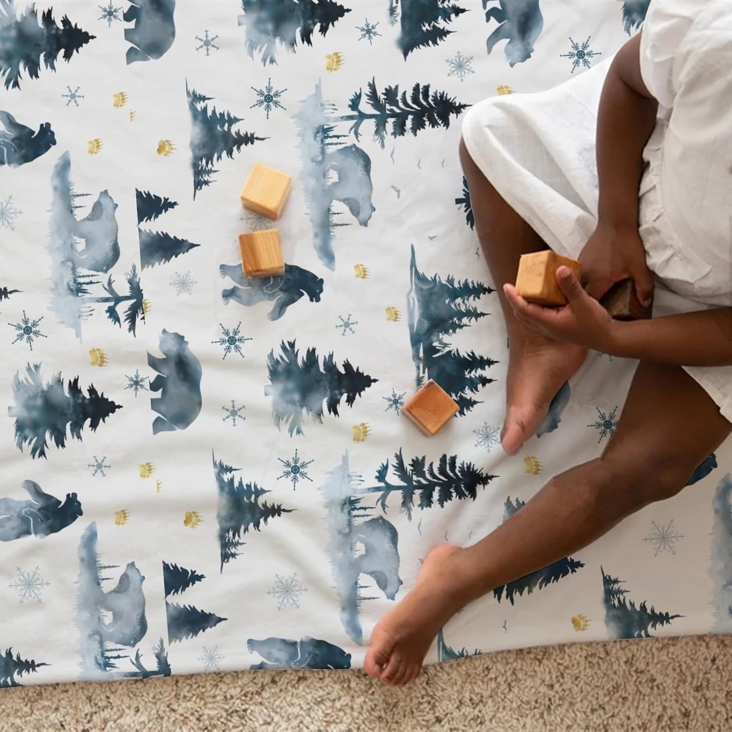 Soft Flannel Bear Baby Blanket for Infant Toddler