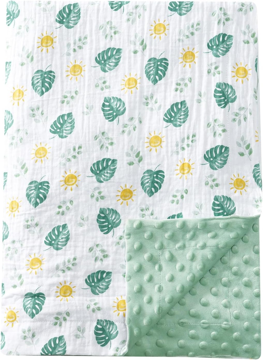 Davids Kids Muslin Minky Baby Blanket Leaf
