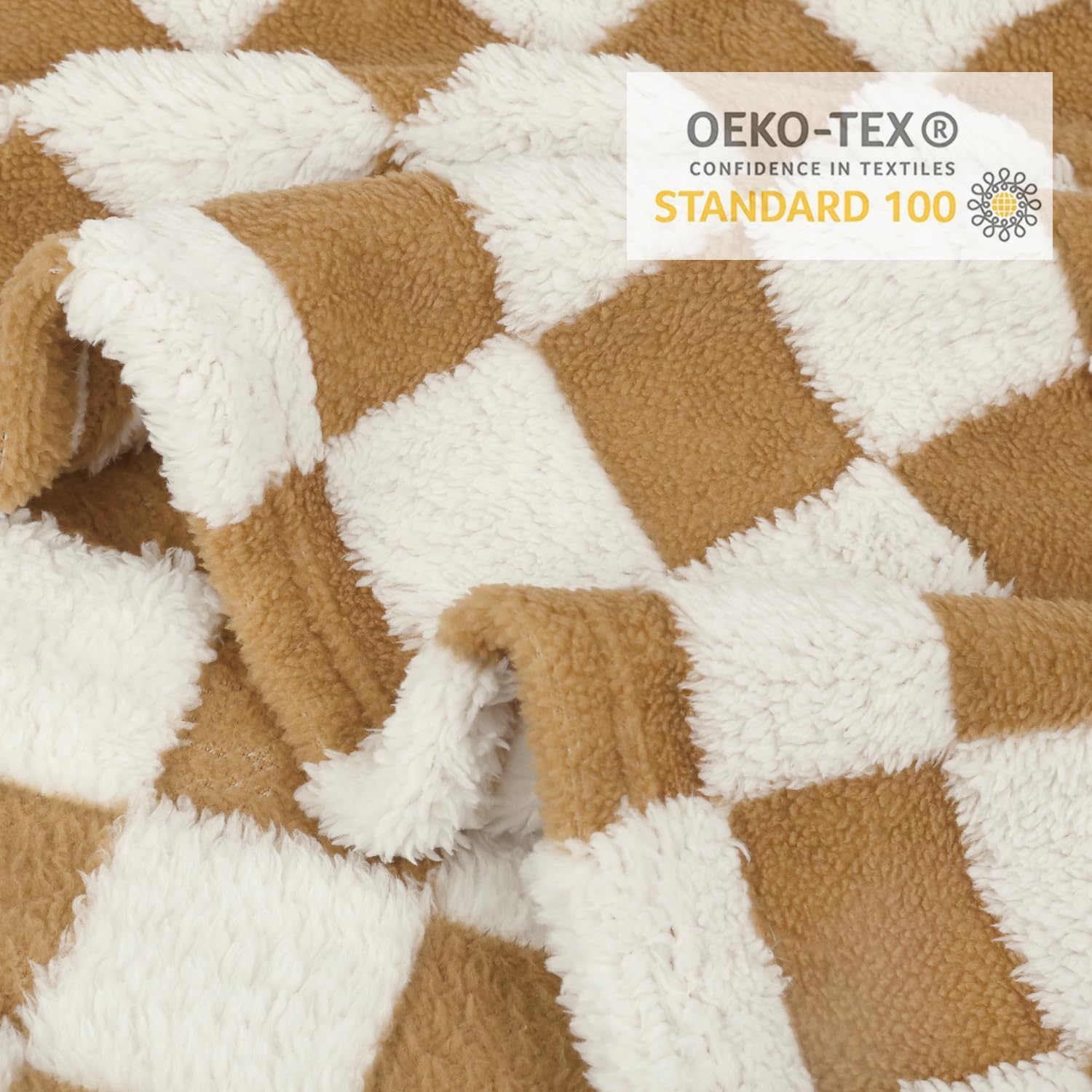 HOMRITAR Fluffy Reversible Checkerboard Blanket for Babies