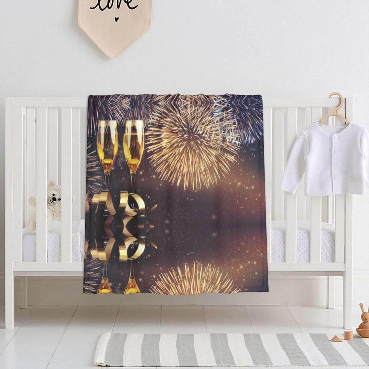 Salelf Happy New Year Baby Blanket 30x40 Inch