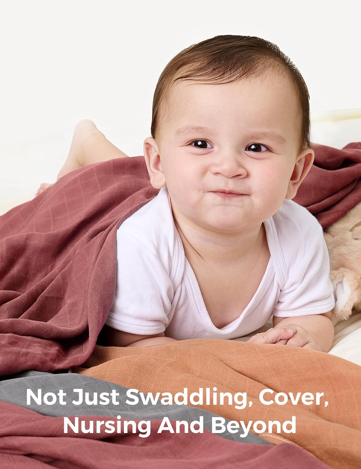 Momcozy Muslin Swaddle Blankets 4-Pack 47 x 47 Inches