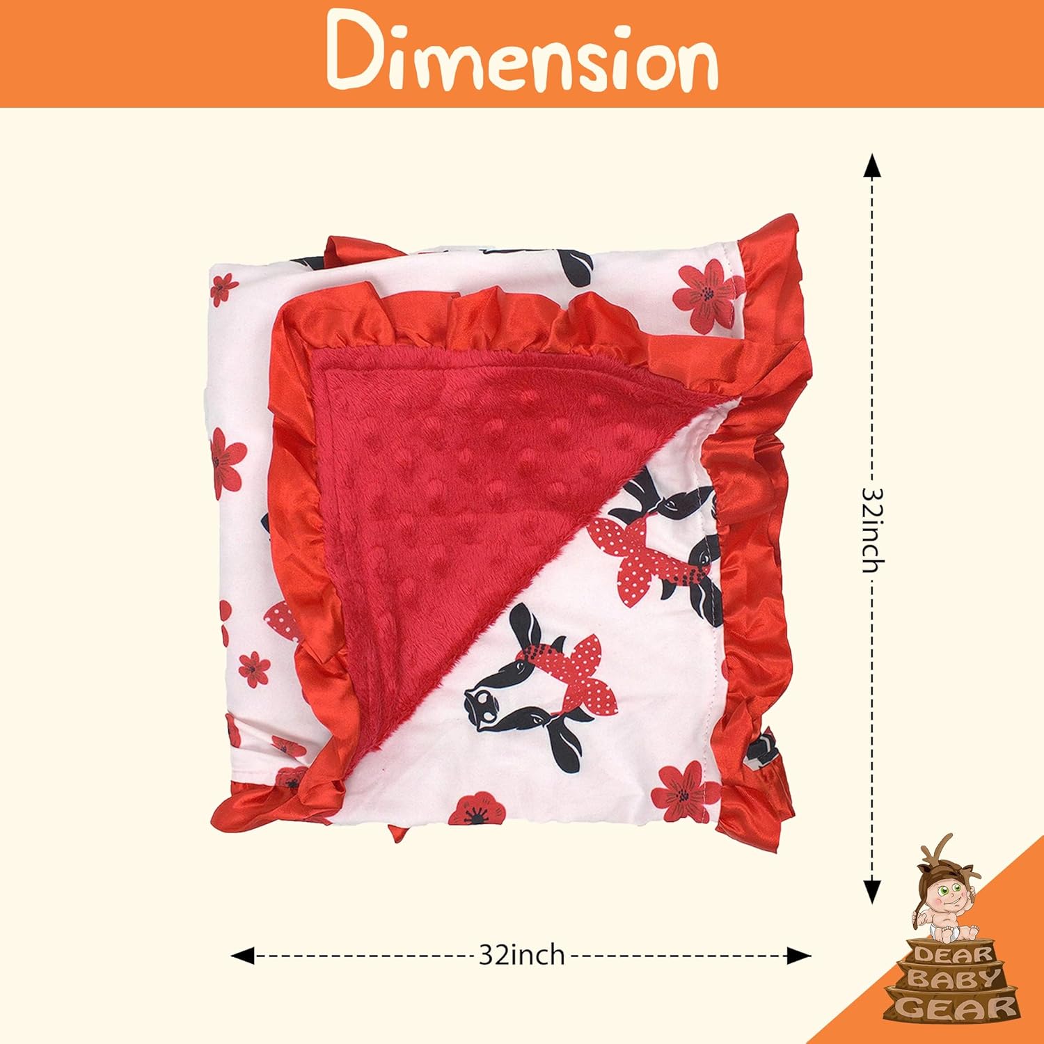 Dear Baby Gear Farm Deluxe Baby Blanket - 32x32 Inches 1