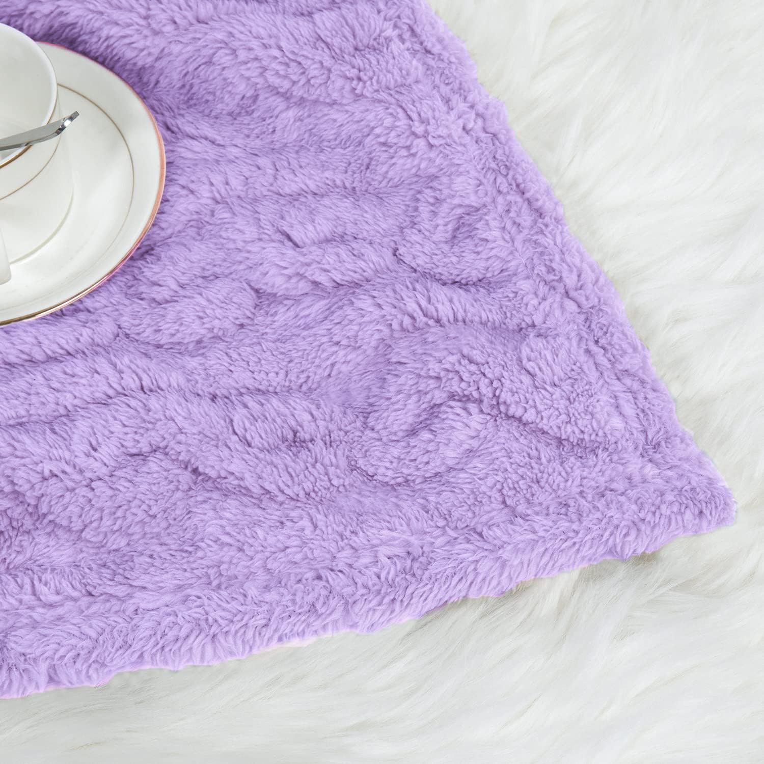 HOMRITAR 3D Fleece Baby Blanket Purple 30x40 Inch